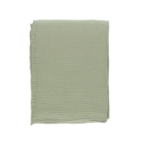 Muslin throw, organic cotton, green, 127 x 178 cm
