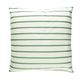 Housse de coussin en toile, coton bio, à rayures vertes, 60 x 60 cm