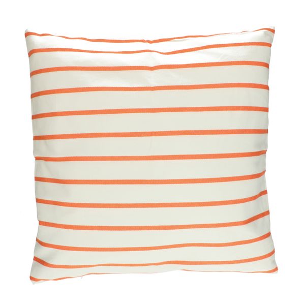 Canvas kussenhoes, bio-katoen, rood gestreept, 60 x 60 cm