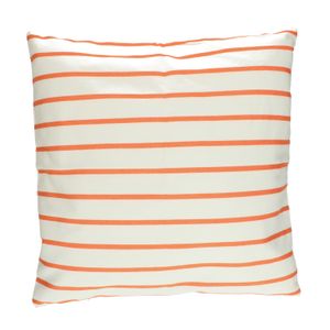 Canvas cushion cover, organic cotton, red/white striped, 60 x 60 cm