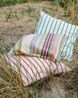 Canvas cushion cover, organic cotton, red/white striped, 60 x 60 cm