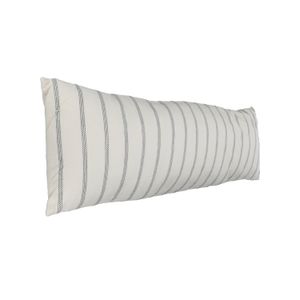 Cushion, organic cotton, white stripes, 30 x 90 cm