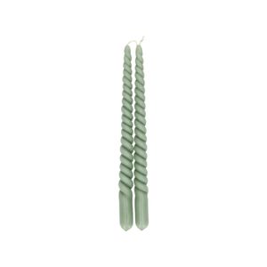 Dinerkaars gedraaid, groen, 29 cm, set van 2