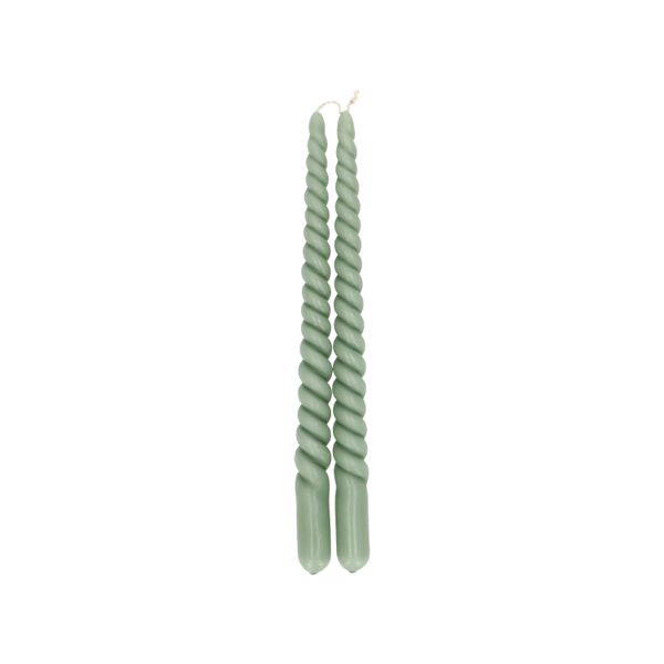 Dinerkaars gedraaid, groen, 29 cm, set van 2
