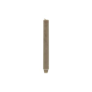 Fluted dinner candle, grey, 25 cm