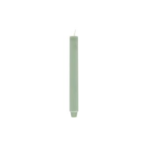 Fluted dinner candle, greenish grey, 25 cm