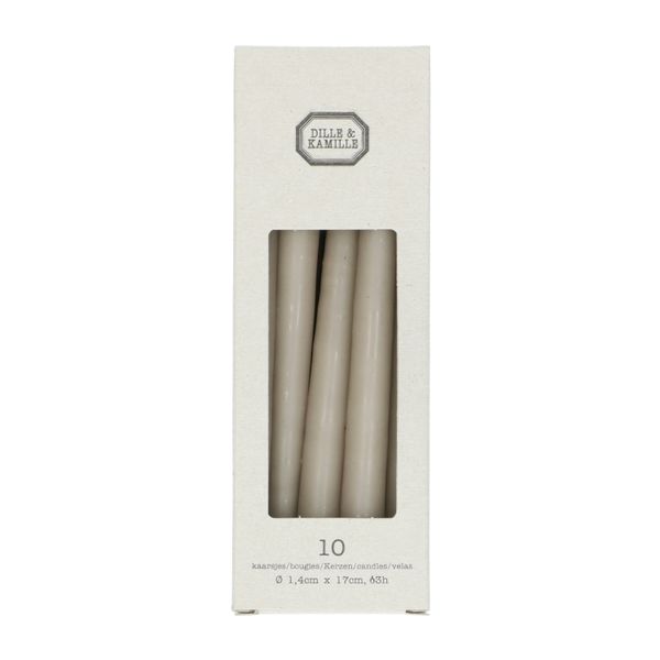 Kaarsjes, taupe, 17 cm, 10 stuks Kaarsjes, taupe, 17 cm, 10 stuks