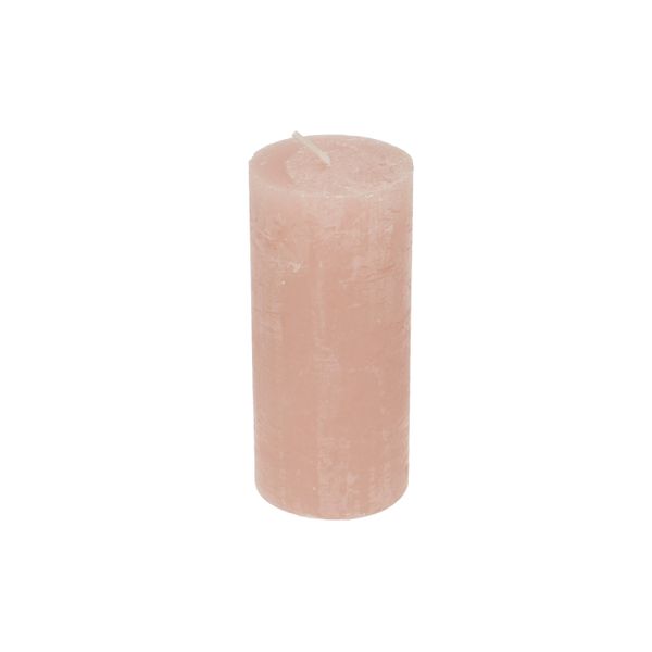 Block candle, pink, 7 x 15 cm