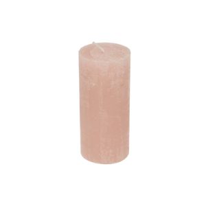 Block candle, pink, 7 x 15 cm