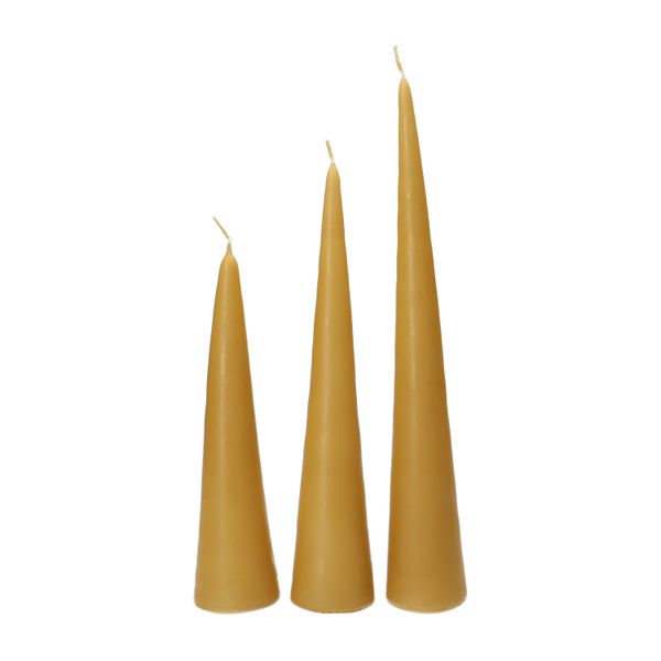 Kaars, kegelvorm, geel, middel