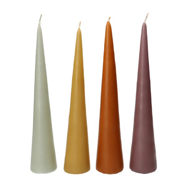 Kaars, kegelvorm, geel, middel