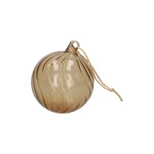 Boule de Noël, torsades, verre, taupe