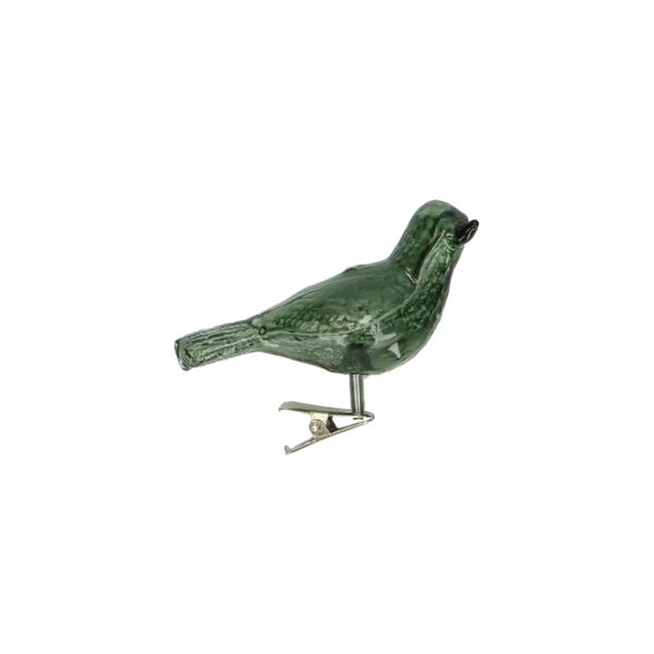 Vogel auf Klammer, Glas, grün