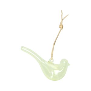 Suspension de Noël, verre, oiseau, jaune