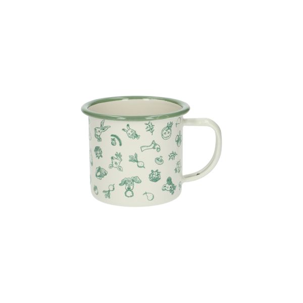 Beker met oor, dierenkoppen, emaille, Ø 8 cm