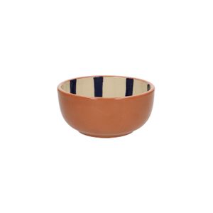 Bol, terracotta, à fine rayure bleue, Ø 18 cm