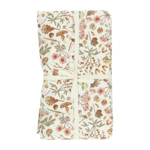 Nappe, coton bio, blanc cassé, motif d'automne, 145 x 300 cm