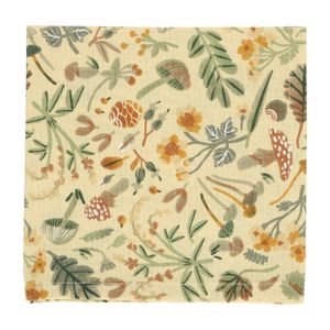 Serviette de table, coton bio, jaune blé, motif d'automne