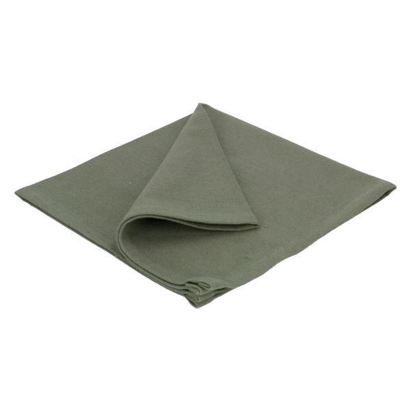 Serviette de table, coton bio, vert thym chiné