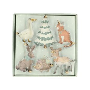 Uitsteekvormen, dieren & kerstboom, rvs, set van 6