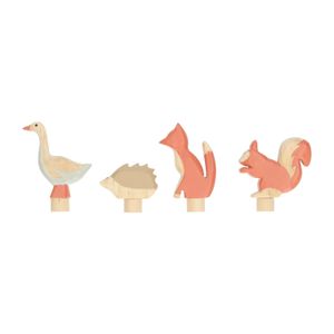 Steckfiguren für den Holzring/Adventsring, Tiere, Holz, 4er-Set