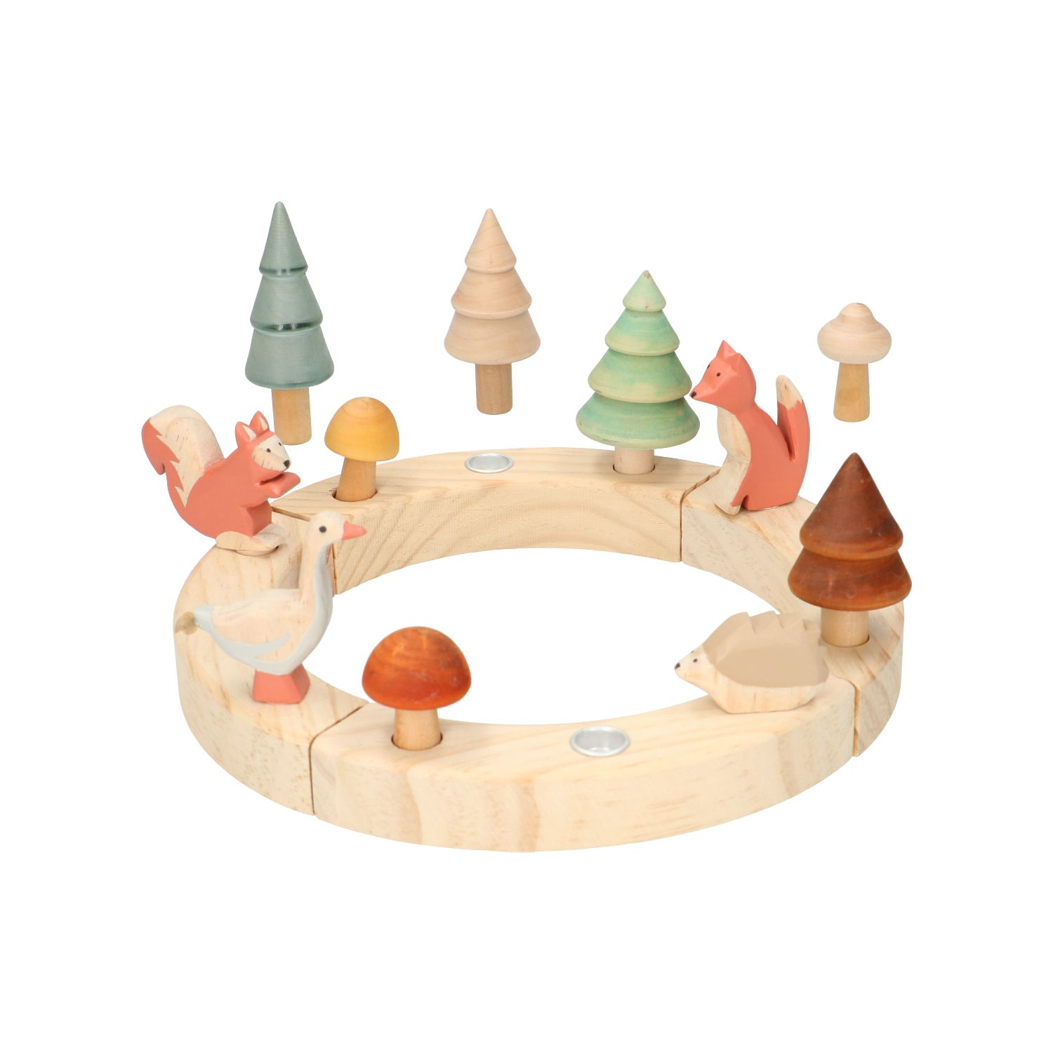 Gilde Couronne De L'Avent - Chandelier à 4 Flammes - Décoration De L'Avent En Acier Inoxydable - Pour 4 Bougies - Couleur : Argent - 37 Cm