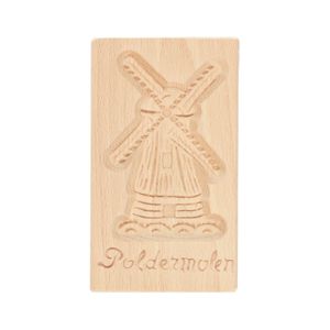 Speculaasplank, poldermolen, beukenhout, 15 x 9 cm