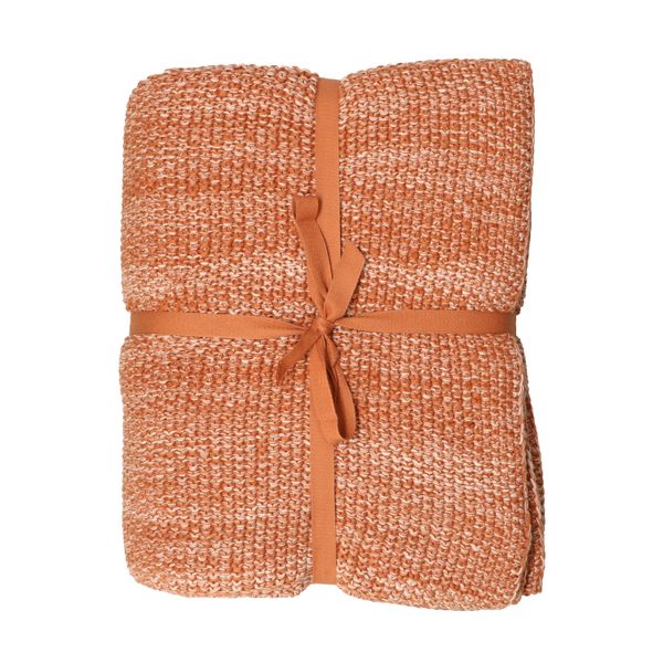 Plaid, tricot, terracotta, 130 x 170 cm