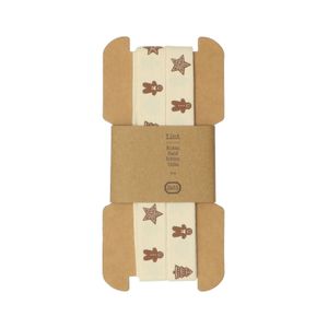 Geschenkband, Baumwolle, Pfefferkuchenmännchen, 5 m