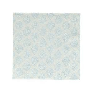 Papierservietten, weiß mit blauem Tropfenmuster 33 x 33 cm