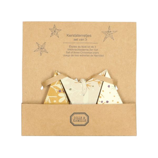 Weihnachtssternchen, Papier, 3er Set