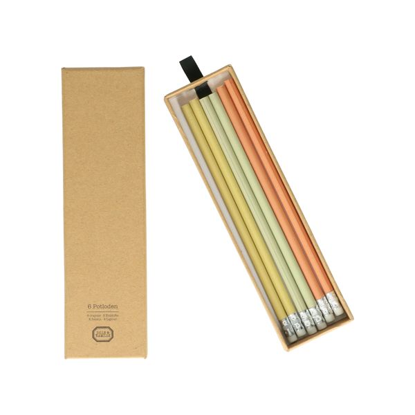 Lot de 6 crayons, uni