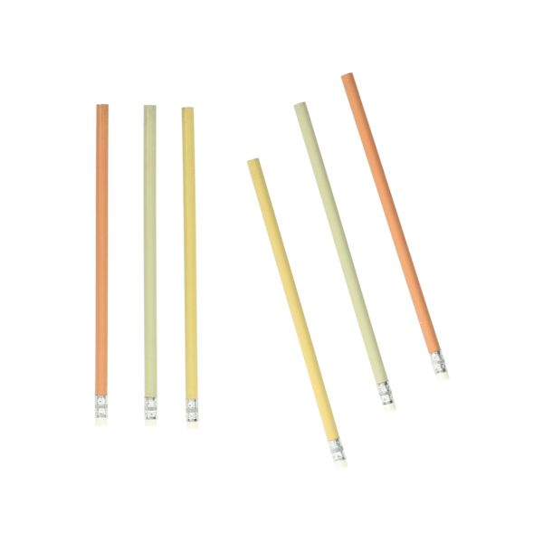 Lot de 6 crayons, uni