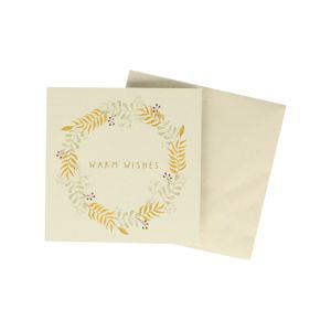Kerstkaart met envelop, kerstkrans