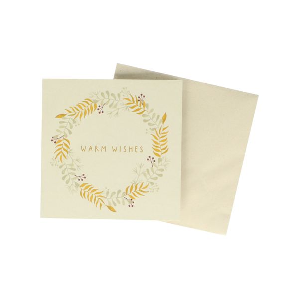 Kerstkaart met envelop, kerstkrans