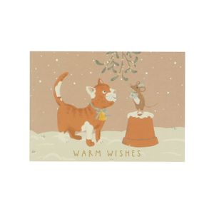 Carte de Noël, chat et souris