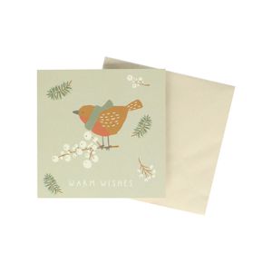 Weihnachtskarte mit Umschlag, Rotkehchen