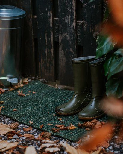 Deurmat, jute & hennep, groen