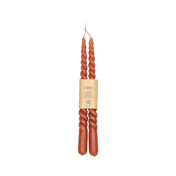 Dinerkaars gedraaid, terracotta, 29 cm, set van 2