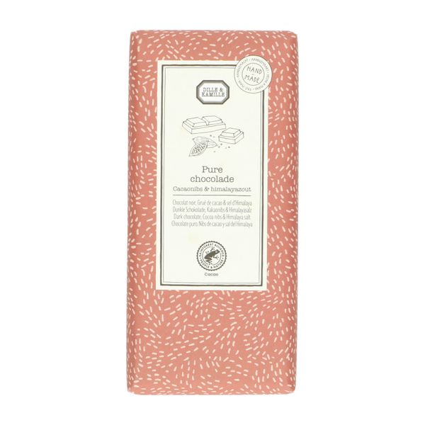 Dark chocolate bar with cocoa nibs & Himalayan salt, 130 g