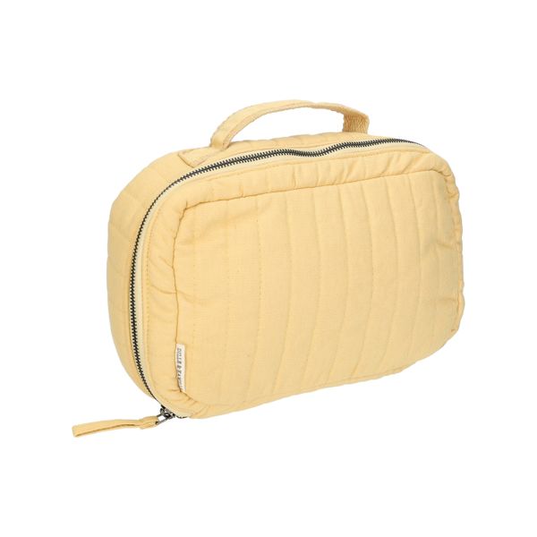 Toilettas groot, biologisch katoen, geel, 26 x 16 x 10 cm geel