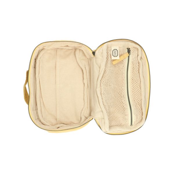 Toilettas groot, biologisch katoen, geel, 26 x 16 x 10 cm geel  Toilettas groot, biologisch katoen, geel, 26 x 16 x 10 cm geel