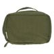 Large, dark green, organic cotton toiletry bag, 26 x 16 x 10 cm