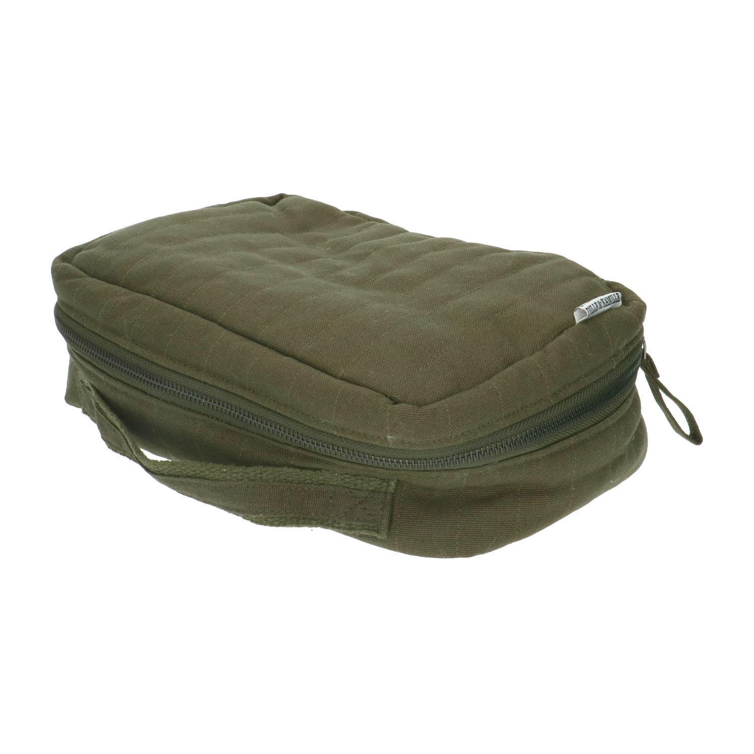 Green cotton toiletry 2025 bag