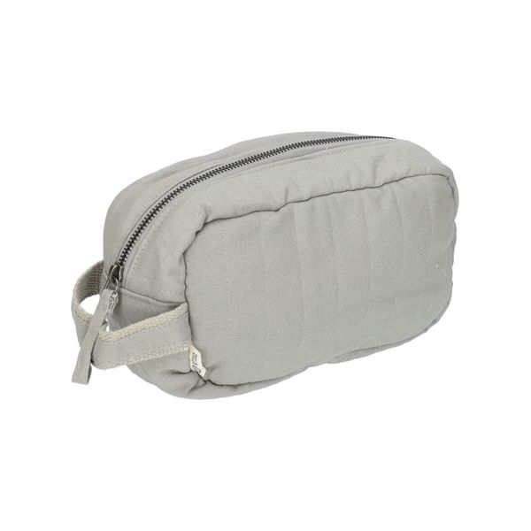 Toilettas middel, biologisch katoen, grijsblauw 20 x 12 x 9 cm