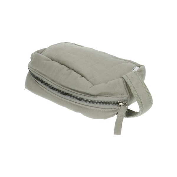 Medium-sized, grey-blue, organic cotton toiletry bag 20 x 12 x 9 cm 