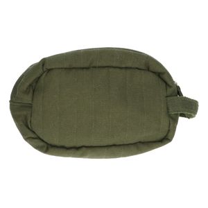 Medium-sized, dark green, organic cotton toiletry bag, 20 x 12 x 9 cm