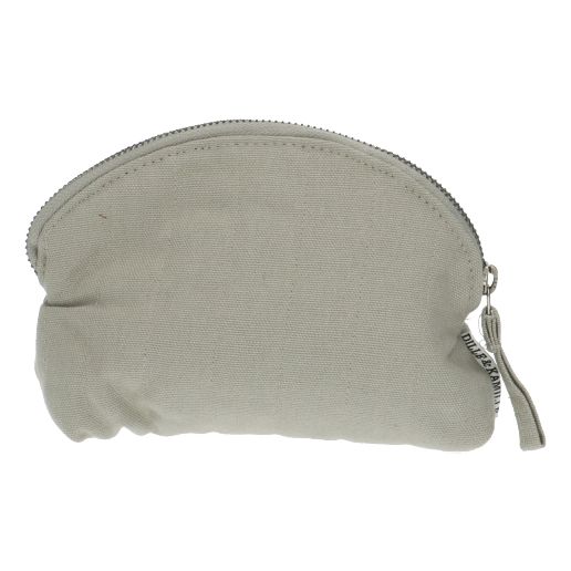 Small, grey-blue, organic cotton toiletry bag 18 x 10 x 6 cm