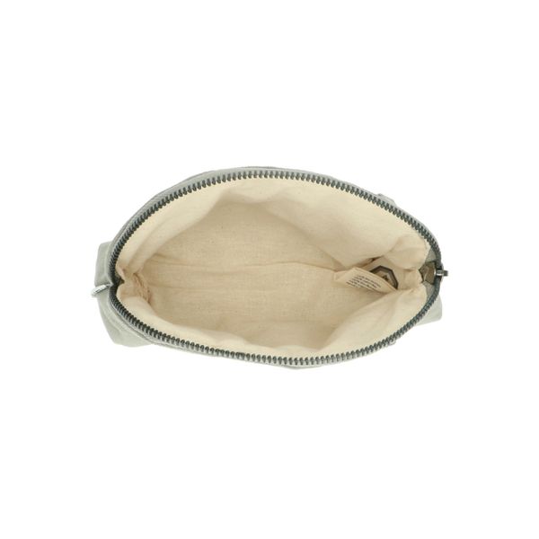 Small, grey-blue, organic cotton toiletry bag 18 x 10 x 6 cm