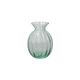 Vase, mit Rillen, grünes Glas, 12 cm